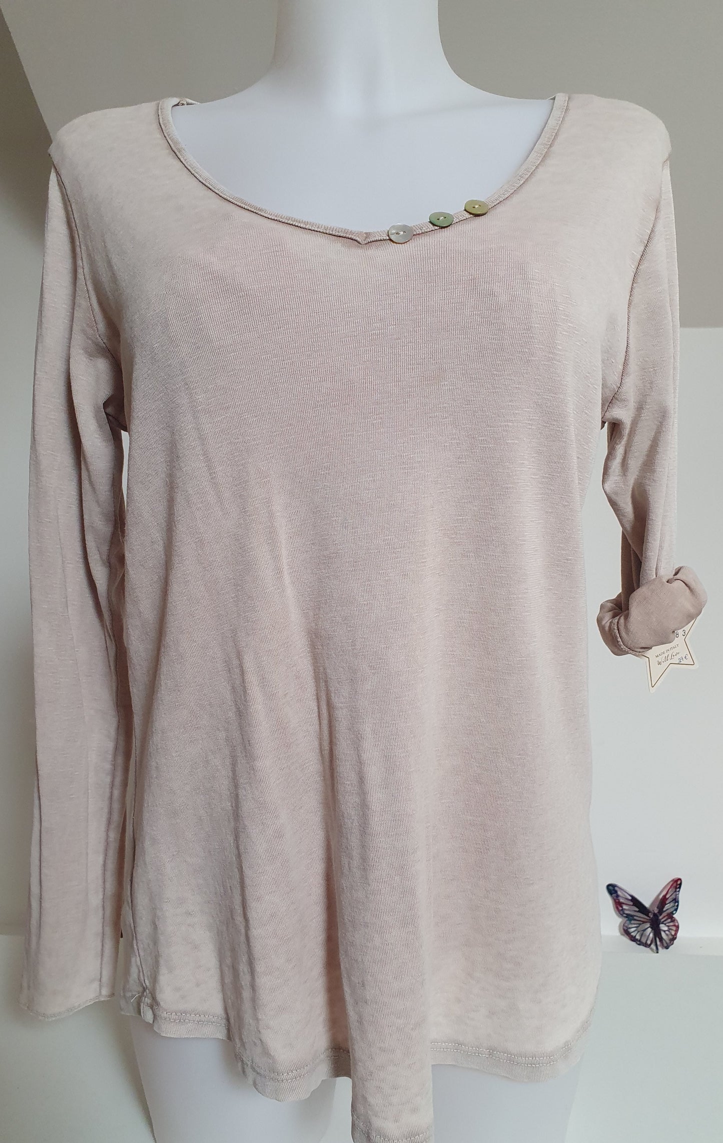 Sweat shirt col V