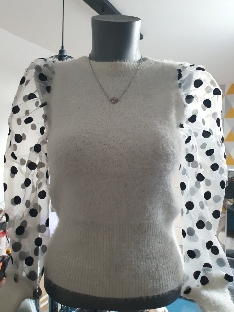 Pull manche transparente