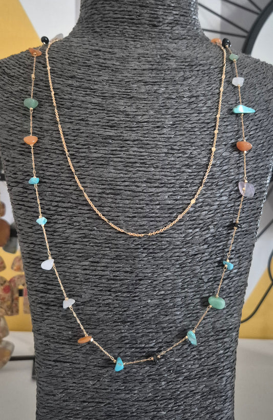 Collier double rangées